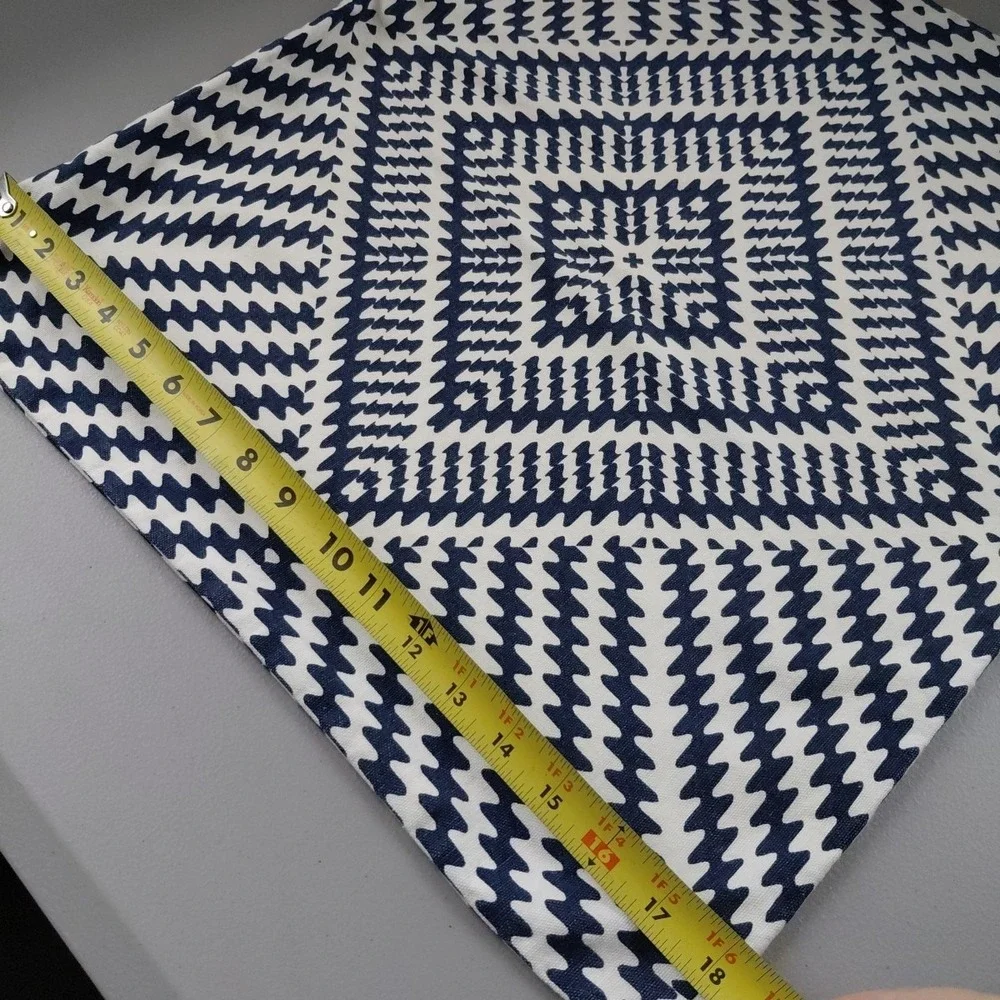 2 Tree Wool Pillow Covers Blue White Accent Decor Tribal Modern Preppy Canvas - Picture 5 of 7